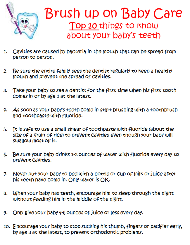 Top 10 things to know about baby teeth