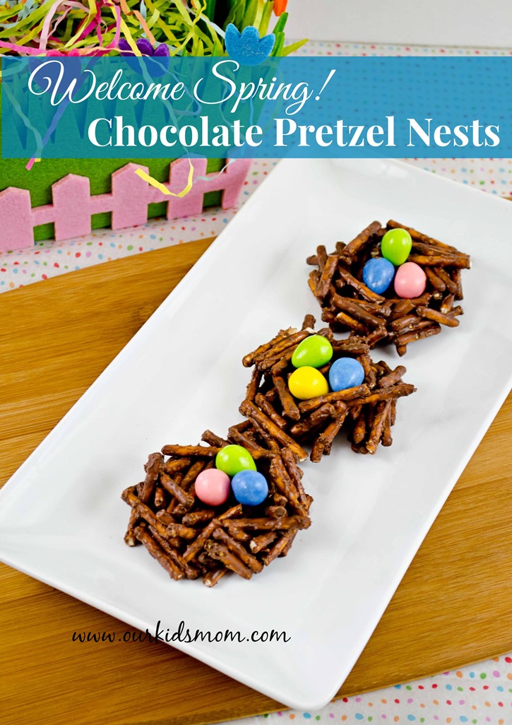 Welcome Spring! DIY Chocolate Pretzel Birds Nest - OurKidsMom