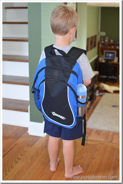 kleenex backpack on boy