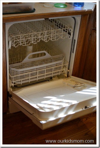 inside white dishwasher