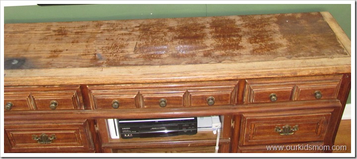stripped wooden dresser