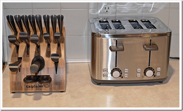 Calphalon 4 Slot Stainless Steel Toaster & Katana Series Knife Block Set