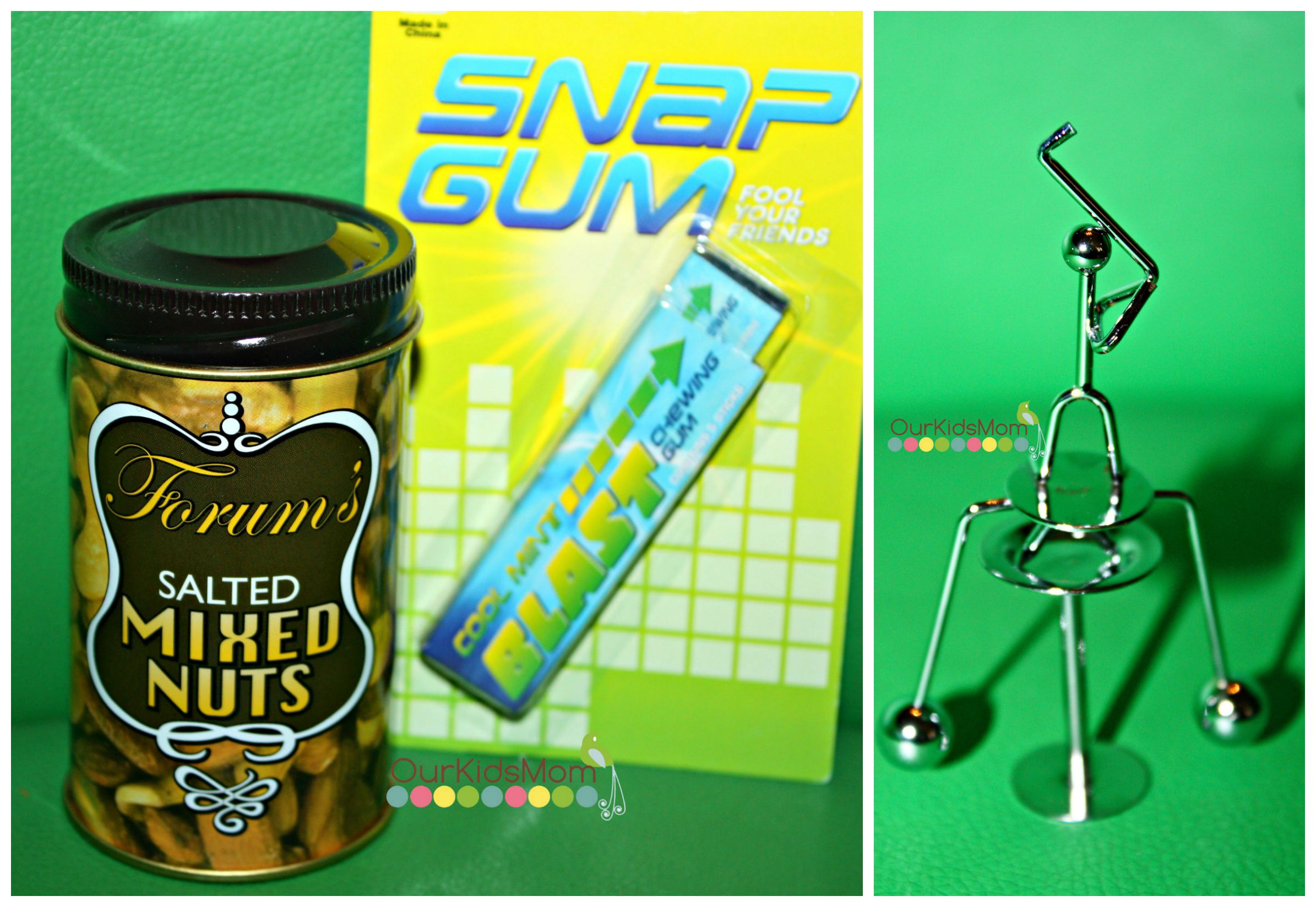 Snap Gum, Nuts in tin can joke, balancing golfer