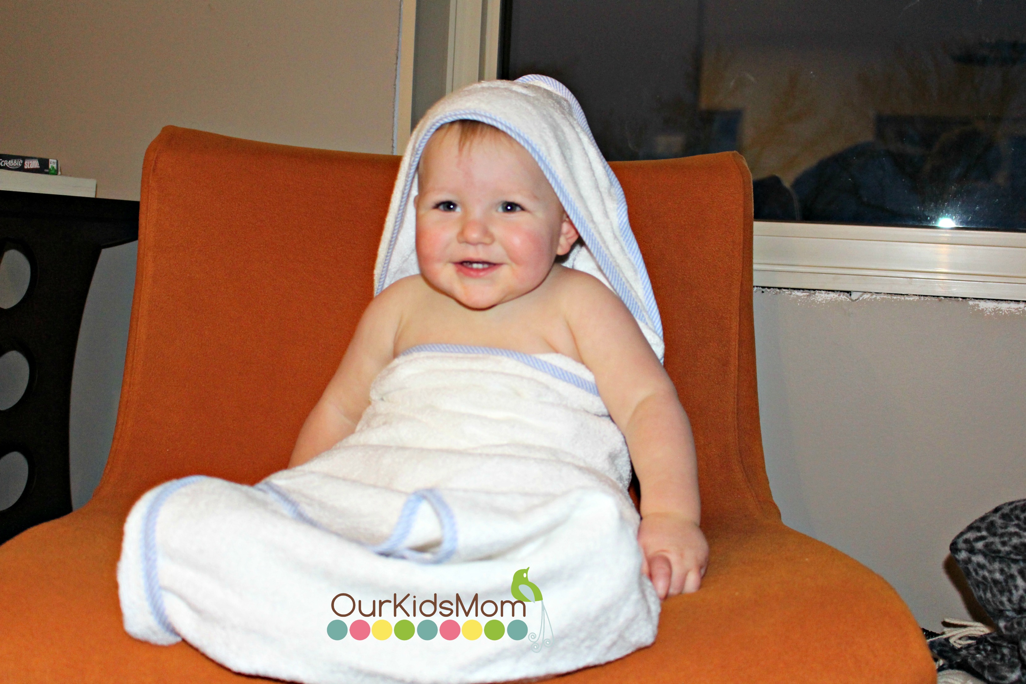 Toddler wearing towel