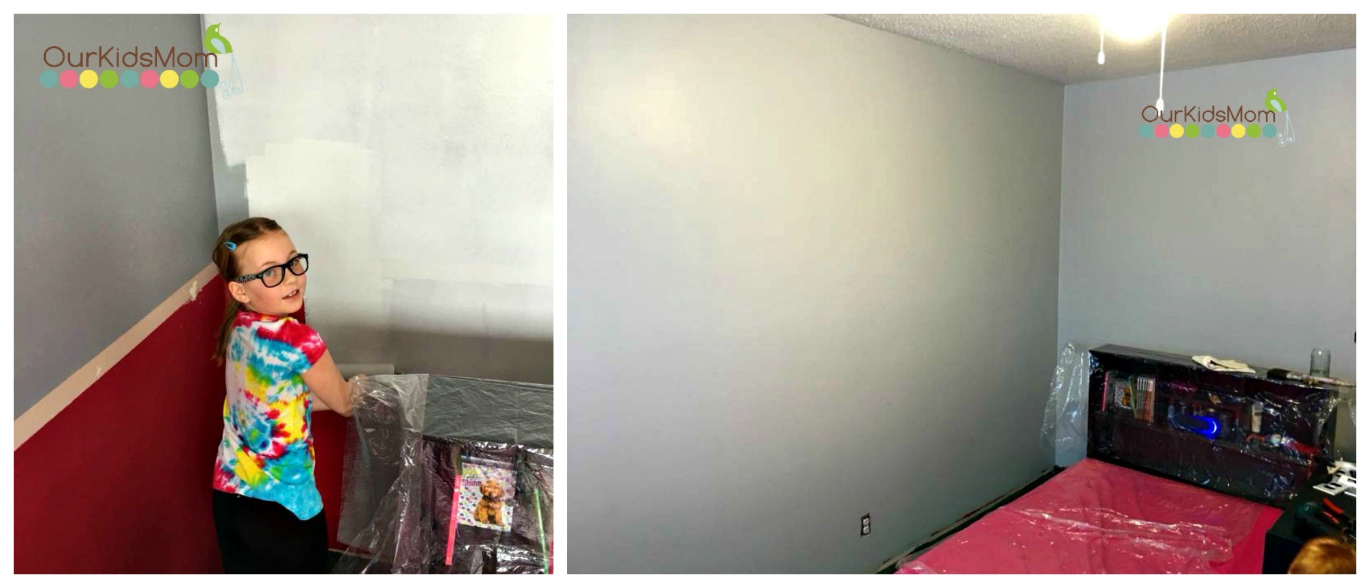 Painting her walls